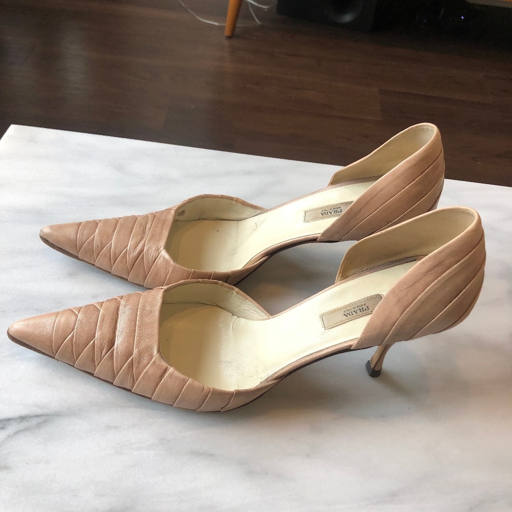 Prada Beige Pointed Toe Shoes,  Size 40